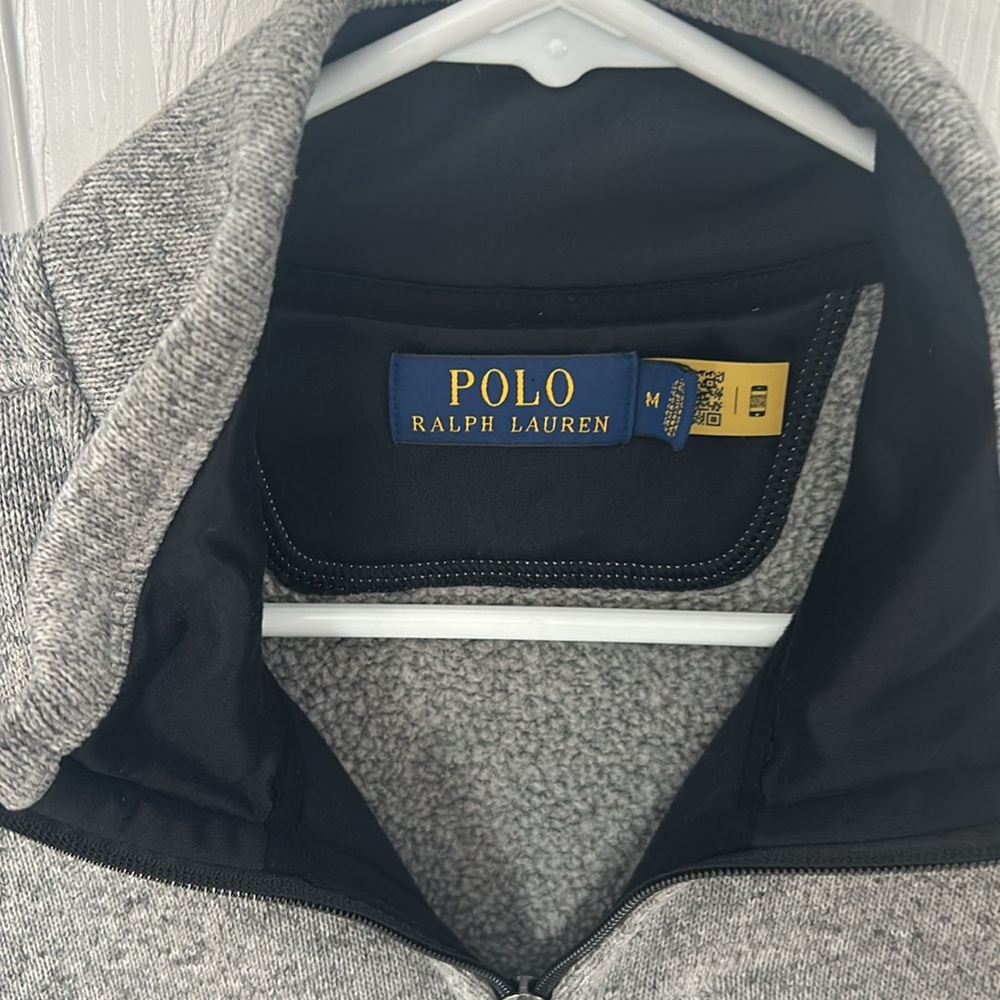 Polo adult medium gray full zip cotton sweater - Picture 2 of 5